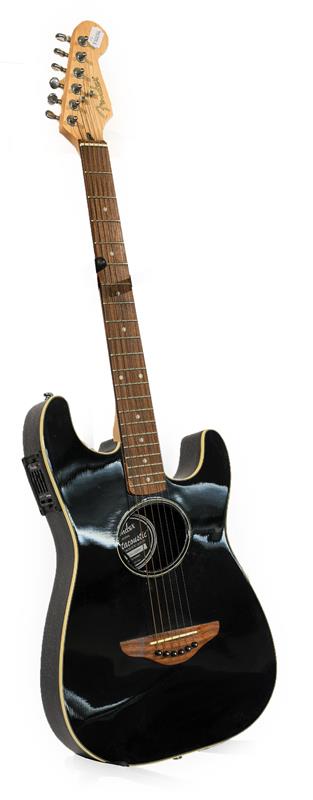 Fender Stratacoustic Guitar Made in China no.CD04128990 (2004) black top and plastic body, Fender