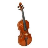 Violin 14'' one piece back ebony fingerboard with makers label 'John Mather Harrogate 2005 no.46' (