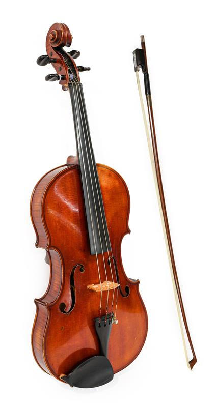 Viola 16'' two piece back, ebony fingerboard, tailpiece and pegs, with makers label 'Jeffery J.