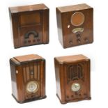 Four Uncommon Superhet Wireless Receivers: A Fergusson type 378AC with circular dial, shaped