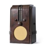 A Good Ekco Type AC97 'The Robot' Wireless Receiver, 1936, the brown bakelite cased version, with