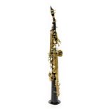Saxophone Bb Soparano black finished body with gold keys, with straight and curved necks (cased)