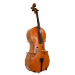 Cello 29 7/8'' two piece back, labelled 'Manufactured in Berlin Special Copy of Antonius