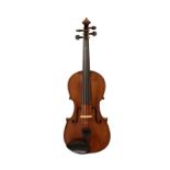 Violin 14 1/8'' two piece back, ebony fingerboard and pegs, labelled 'Matthew Hardie Edinburgh