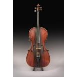 Cello By Benjamin Banks 29 3/8'' two piece back, with makers labelled 'Benjamin Banks, Salisbury,