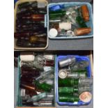 A large quantity of 19th century and later clear, green and brown glass bottles including Kepler,