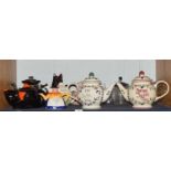 Two Emma Bridgewater teapots, a collection of early to mid 20th century English teapots including an