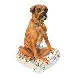Royal Worcester model of a seated Boxer dog, by Kenneth Potts, 32/250