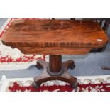 A Regency mahogany pillar card table with foldover top