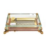 A Reuge Swiss music box, 20th century, numbered 54397, beveled glass panels and raised upon