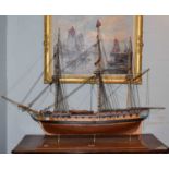 A modern kit model triple masted ship bearing the name 'DIANA'