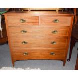 An Edwardian mahogany four height straight front chest of drawers (faded), 122cm by 56cm by 115cm