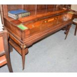 An early 19th century inlaid mahogany converted square piano, raised on square tapering supports,