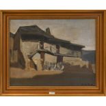 Emilio Ricto (20th Century), Italian, Village building, signed and dated (19)69, oil on canvas, 47cm