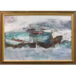 Follower of Len Tabner (20th century) Abstract seascape, Oil on board, together with a further