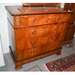 20th-century French Empire style walnut four height chest of drawers with gilt metal mounts