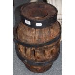 An 18th/19th century oak and iron-bound ship's capstan