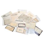 A collection of hand written letters, many pre-philatelic, and ephemera, including a contemporary