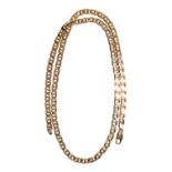 A fancy link necklace, stamped '375', length 63cmCondition report: Gross weight 32.6 grams.