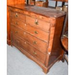 A Victorian inlaid mahogany four height chest of drawers, with bone escutcheons, canted corners, and