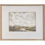 E.J.W Prior (20th Century) River landscape with cattle grazing, Arnside, Cumbria, signed,