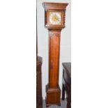 A small oak longcase clock, with twin weight driven eight day movementCondition report: Overall