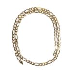 A figaro link necklace, stamped '375', length 71.5cmCondition report: Gross weight 29.1 grams.