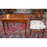 A Regency mahogany open armchair with rope twist crest rail, together with an inlaid mahogany side