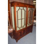 An Edwardian mahogany display cabinet (a.f.), 123cm by 35cm by 161cm