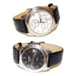 A chronograph Tissot wristwatch and a calendar quartz Tissot wristwatch, both with boxes