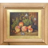 Circle of CT Bale (19th century) Still life of peaches, apples, cobnuts, grapes and Morning Glory,