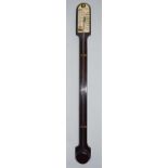 A mahogany stick barometer, single vernier dial inscribed I Blatt, Brighton, 20th centuryCondition