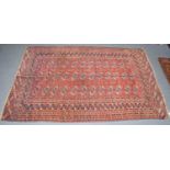 Tekke rug, the madder field with three columns of güls enclosed by compartmentalised borders,