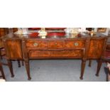 A 19th century mahogany breakfront bow front sideboard (a.f.), 212cm by 77cm by 97cm