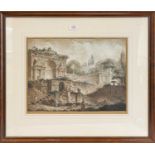 Jean François Janinet (1752-1814) after Hubert Robert (1733-1808) "The Villa Sachetti", mezzotint