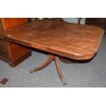 A Victorian mahogany tilt top breakfast table, 137cm by 103cm by 74cm