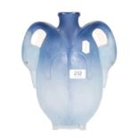 A modern Daum Pate de Verre swan-handled vase, in original boxCondition report: 29.5cm high, one