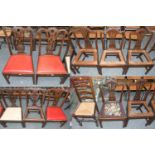 Eleven chairs comprising, a set of five 19th century carved mahogany examples, a pair of Georgian