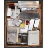 Assorted Calvin Klein sample scents and accessories, four cased sample sets, boxed examples, dummy