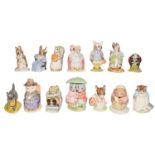 Fourteen Beatrix Potter figures in boxes; twelve Royal Albert and two Beswick
