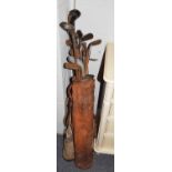 Three vintage golf bags containing an assortment of Hickory golf clubsCondition report: There are 20