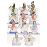 Eleven Rye pottery figures