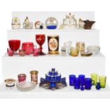 A collection of 19th century and later assorted ceramics and glass to include a Bristol porcelain