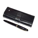 A Montblanc Fountain pen, the 14K nib stamped 4810 in original leather pouch with box and
