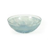 René Lalique (French, 1860-1945): A Chicoree Clear and Blue Stained Glass Bowl, circa 1921,