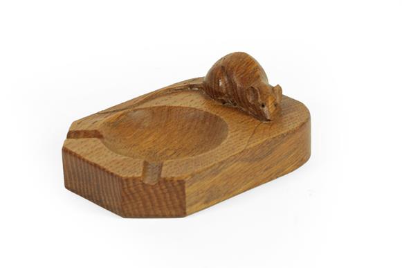 Workshop of Robert Mouseman Thompson (Kilburn): An English Oak Ashtray, of standard rectangular - Image 5 of 6