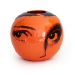 Catherine Gray for Habitat VIP Collection: A Memento Pottery Vase, orange with eye decal, printed