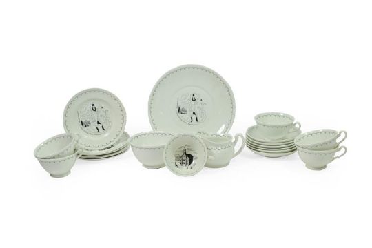 Milner Gray for Foley China: A Tea Set, comprising six cups and saucers, six side plates, cake - Image 6 of 9