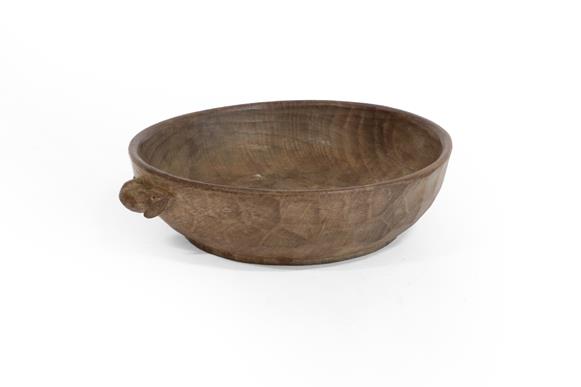 Robert Mouseman Thompson (1876-1955): An English Oak Fruit Bowl, tooled interior and exterior,