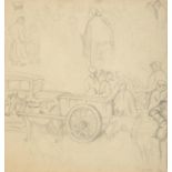 Harry Epworth Allen RBA, PS (1894-1958) ''Figure Studies'' Figures beside a donkey and cart